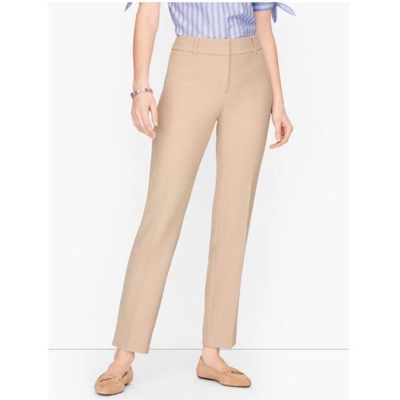 Talbots Hampshire Ankle Pant Straight Leg Dress Pants Tan 14 Nwt - Picture 1 of 11